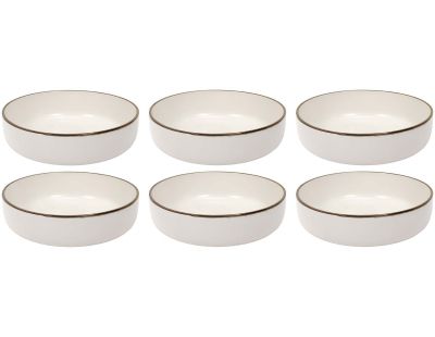 Assiettes blanches liseré doré Pur (Lot de 6)