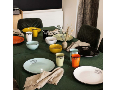 Assiettes colorées Brasserie bistrot (Lot de 6) (Assiettes plates - 27 cm)