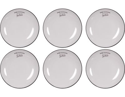 Assiettes en grès blanc Bonne dégustation (Lot de 6) (Assiettes plates - 27 cm)