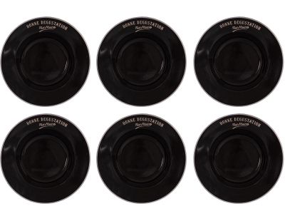 Assiettes en grès noir Bonne dégustation (Lot de 6) (Assiettes creuses - 23 cm)