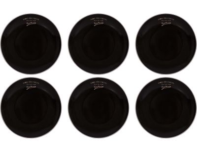 Assiettes en grès noir Bonne dégustation (Lot de 6) (Assiettes plates - 27 cm)