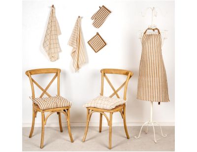 Galette de chaise en coton FLEX (Rayures)