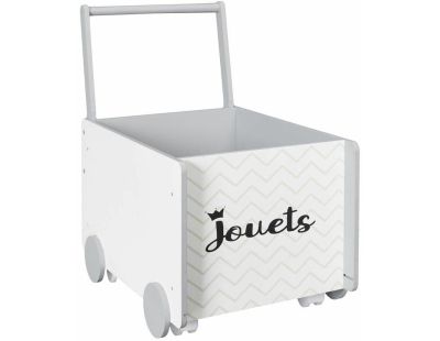 Bac de rangement chariot pour enfant (Blanc - Jouets)