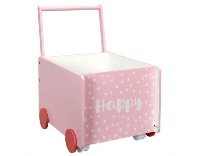 Bac de rangement chariot pour enfant (Rose - Happy)
