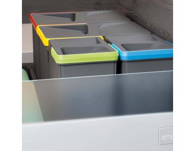 Bacs de tri pour tiroir de cuisine Recycle (2 bacs de 12 litres et 2 bacs de 6 litres)