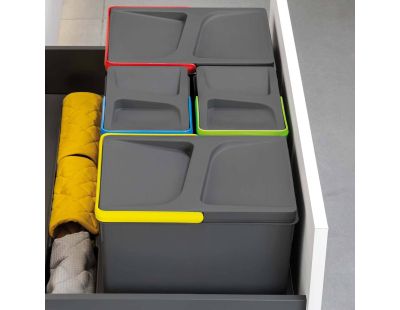 Bacs de tri pour tiroir de cuisine Recycle (2 bacs de 15 litres et 2 bacs de 7 litres)