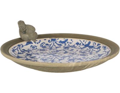 Bain d'oiseau en céramique patiné