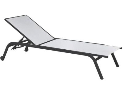 Bain de soleil en aluminium avec roulettes Marbella (Anthracite et gris)