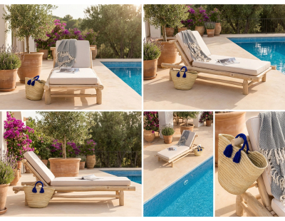 Bain de soleil en teck