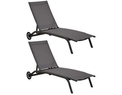 Bains de soleil en aluminium Celio (Lot de 2) (Gris)