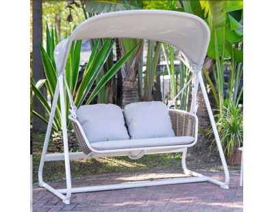 Balancelle de jardin en aluminium et résine tressée Coral