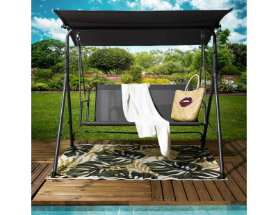 Balancelle en métal toile orientable Samiel 170 x 110 x 153 cm (Gris anthracite)