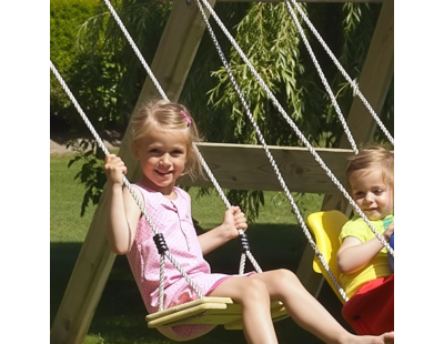 Balançoire bois avec cordes chanvre