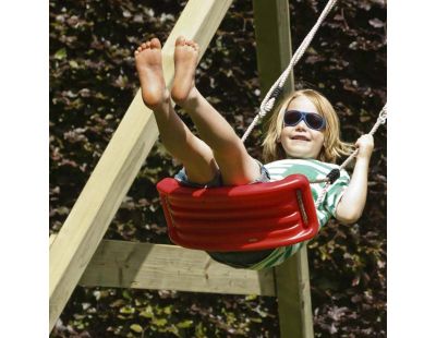 Balançoire enfant colorée cordes en chanvre (Rouge)