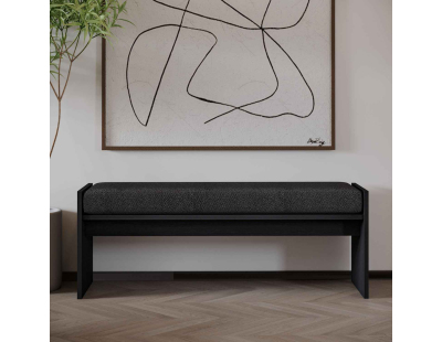 Banc en aggloméré avec coussin Pearl (Bois noir)