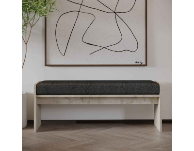 Banc en aggloméré avec coussin Pearl (Travertine)