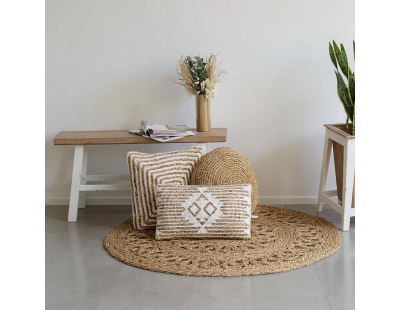Banc blanc et bois naturel Baki