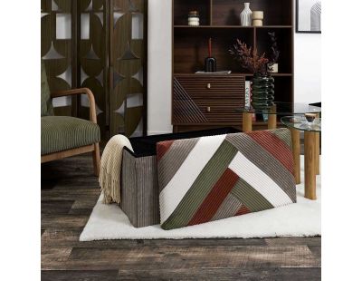 Banc coffre pliable patchwork côtelé Scott