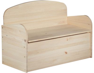 Banc coffre de rangement en pin brut 78 litres