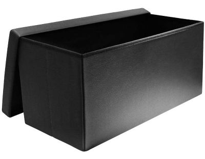 Banc coffre de rangement en polyuréthane Zoé (Noir)