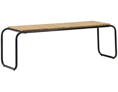 Banc de jardin en aluminium et acacia Holmbeck