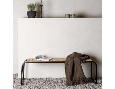 Banc de jardin en aluminium et acacia Holmbeck