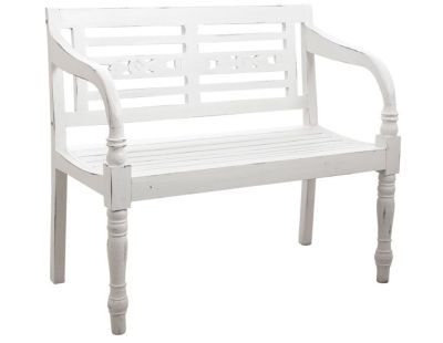 Banc 2 places en acajou (Blanc antique)