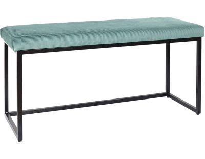 Banc en métal assise en velours Giulia (Vert céladon)