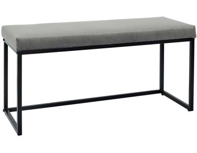 Banc en métal assise en velours Giulia (Gris souris)