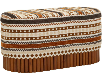 Banc ovale en tissu Etnic 82 x 40 x 40 cm