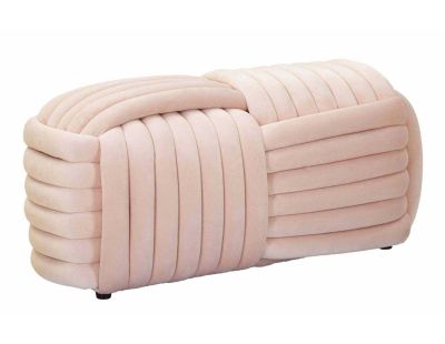 Banc en tissu Softy 90 x 45 x 45 cm (Rose)