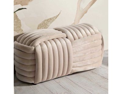 Banc en tissu Softy 90 x 45 x 45 cm (Rose)
