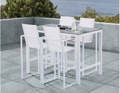 Salon de Jardin Balcon Anthracite Pliant : Table + 2 Chaises - Wilsa