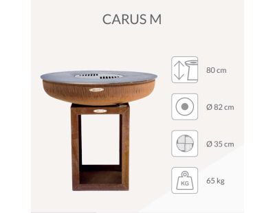 Barbecue brasero en acier  Carus (Diamètre 82 cm Hauteur 80 cm)