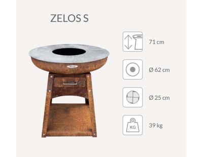 Barbecue brasero en acier Zelos (Hauteur 71 cm Diamètre 62 cm)