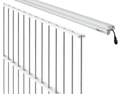 Barrette lumineuse pour clôture et gabion 1.96 m (Argent)