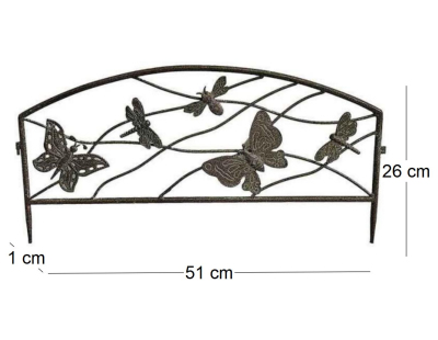 Barrière de jardinière décorative Papillons 51 x 1 x 26 cm