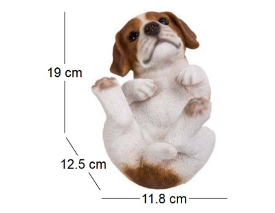 Bébé Jack russel sur le dos en résine 19 cm