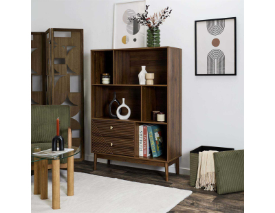 Bibliothèque en bois 5 niches et 2 tiroirsTiffany