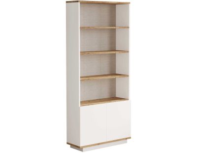 Bibliothèque étagères et 2 portes Franck (Blanc)