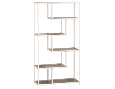 Bibliothèque en métal et verre trempé Bryce (Blanc)