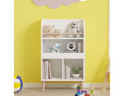 Bibliothèque de rangement pour enfants Minola (Blanc)