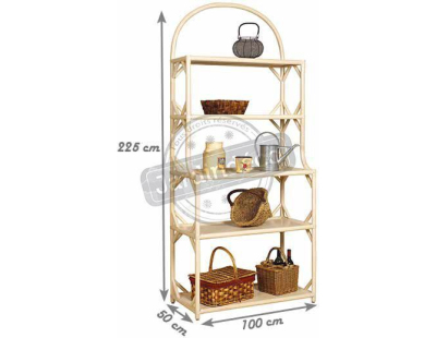 Bibliothèque en rotin cérusé