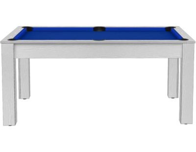 Billard convertible table 6 personnes Texas (Blanc boisé et bleu (tapis))