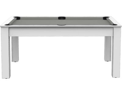 Billard convertable table 6 personnes Texas (Blanc laqué et gris (tapis))