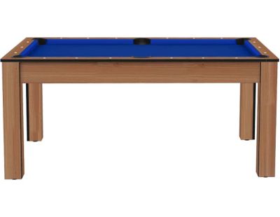 Billard convertible table 6 personnes Texas (Hêtre boisé et bleu (tapis))