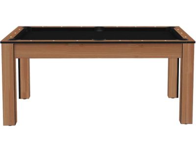 Billard convertible table 6 personnes Texas (Hêtre boisé et noir (tapis))