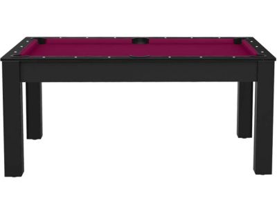 Billard convertible table 6 personnes Texas (Noir grainé et prune (tapis))