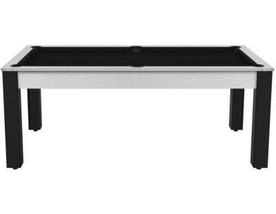 Billard convertible table 8 personnes Arizona (Blanc boisé ; Noir (tapis))