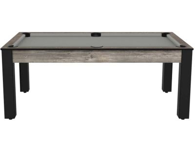 Billard convertible table 8 personnes Arizona (Industriel ; Gris (plateau) ; Noir grainé (pieds))